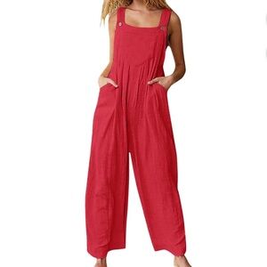 Red bib overalls XL